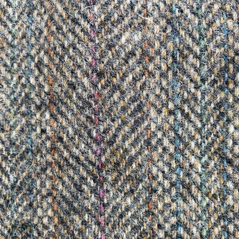 Merit Harris Tweed Grey Herringbone Wool Blazer Sport Coat 44L Tailored in USA